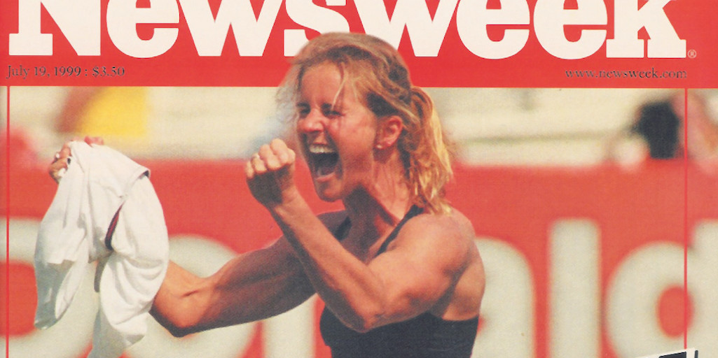 Cover of Newsweek, July 19, 1999. Brandi Chastain.