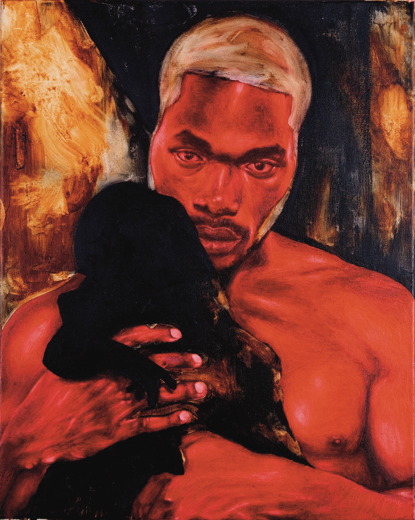 John Singletary, Caretaker, 2019, oil and charcoal on canvas, 20 x 16”. From There’s Light: Artworks and Conversations Examining Black Masculinity, Identity and Mental Well-Being.  © John Singletary, Courtesy the artist.