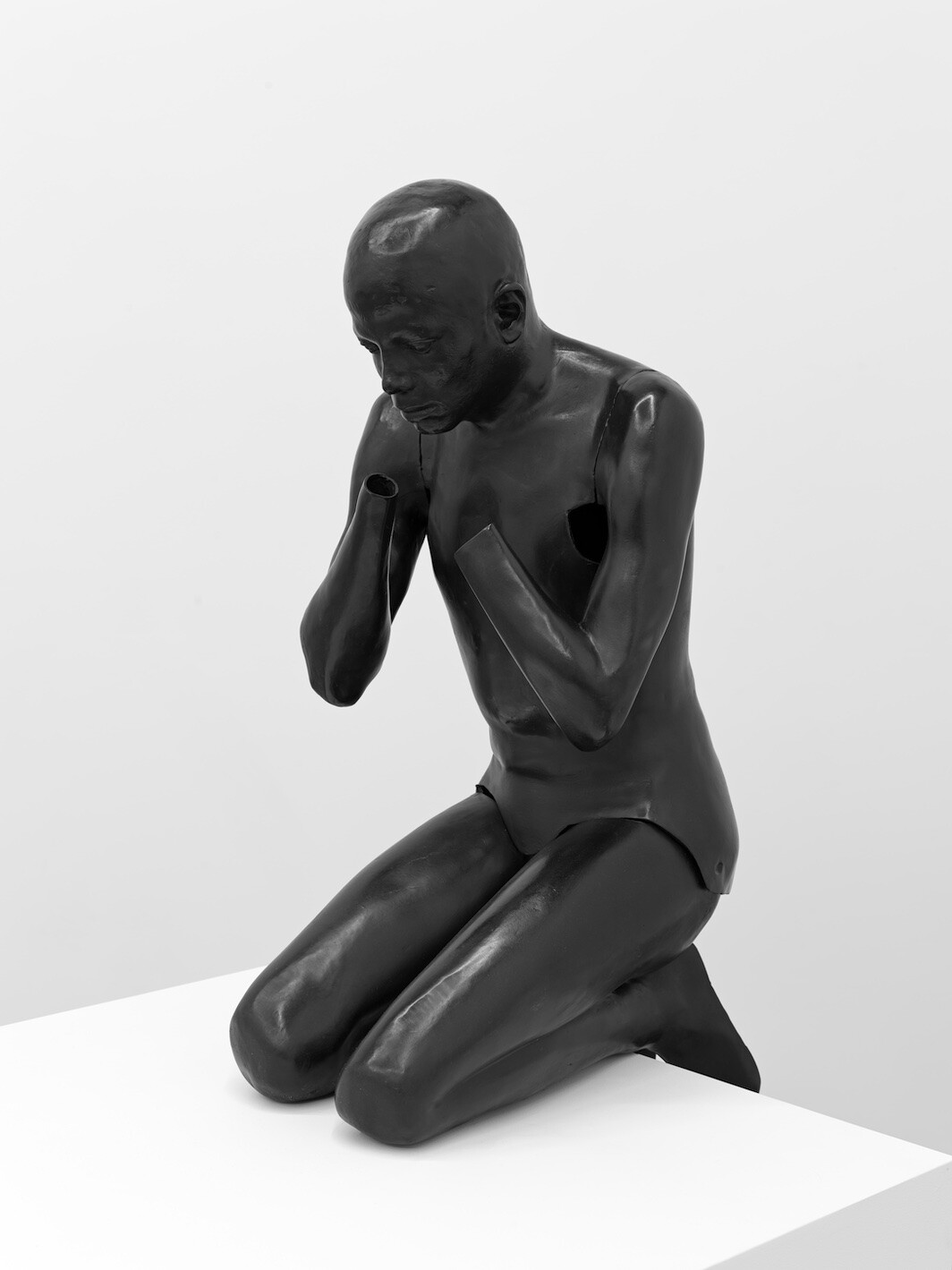 Nicole Miller, Michael in Black, 2018, patinated bronze, 42 x 15 1/2 x 22". Courtesy the artist and Kristina Kite Gallery, Los Angeles