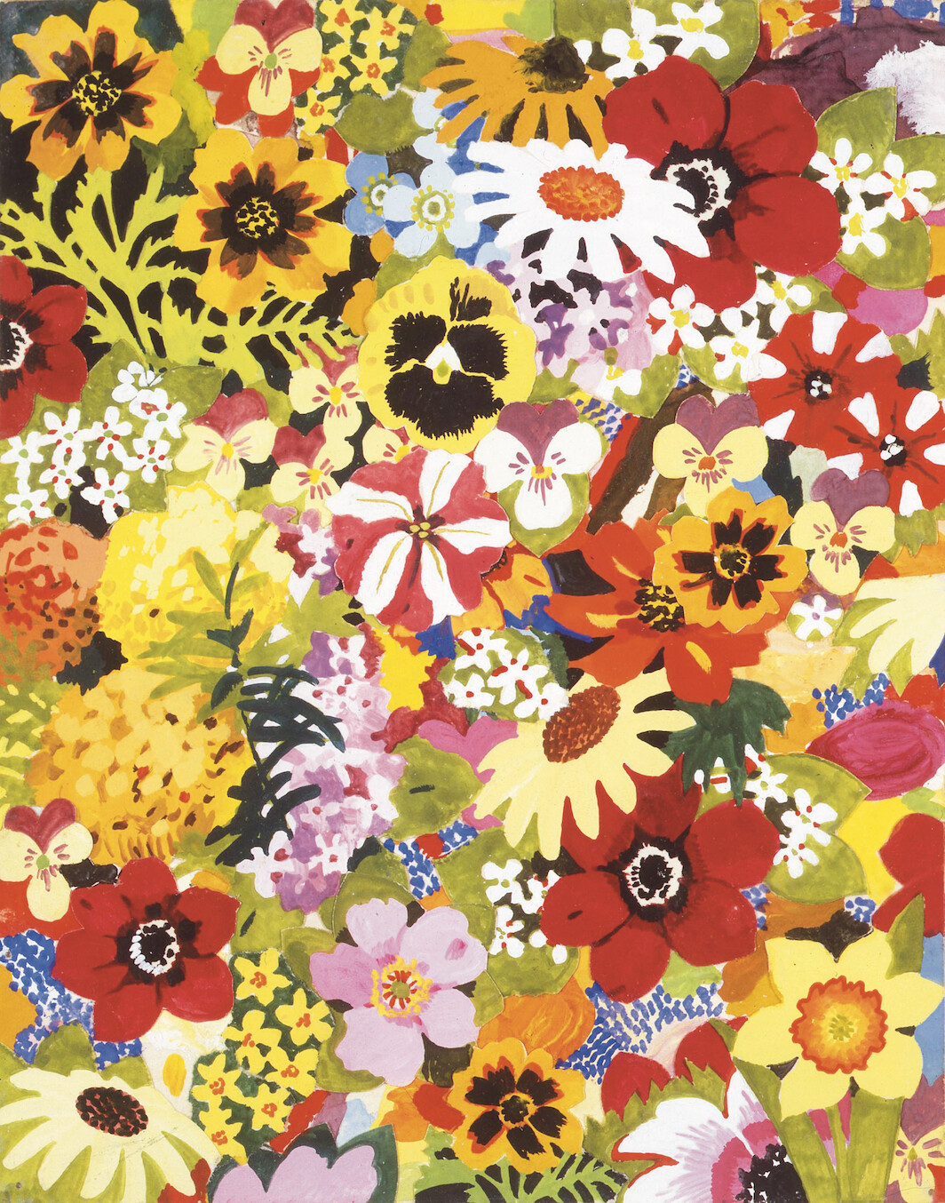Joe Brainard, Flower Painting IV, 1967, gouache and collage, 7 1/4 × 5 ½". © The Estate of Joe Brainard