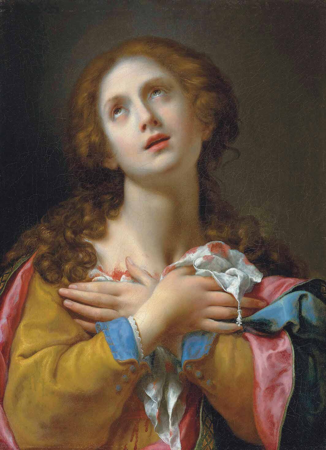 Carlo Dolci, Saint Agatha, ca. 1665, oil on canvas, 26 7/8 × 19 3/4".
