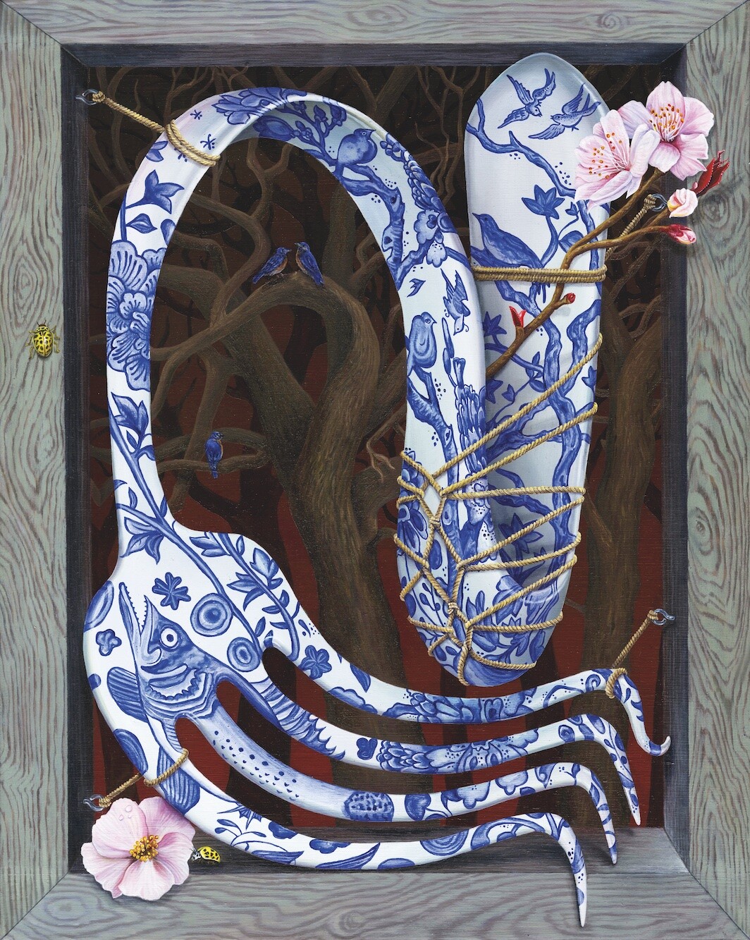 Marisa Adesman, Blue Bind, 2020, oil on panel, 10” × 8”. Courtesy of the artist and Anat Ebgi, Los Angeles / New York.